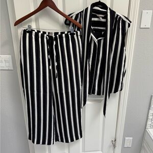 H&M Monochrome Striped Ensemble size Medium